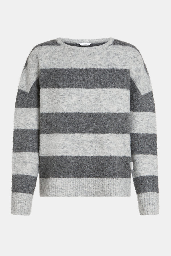 Penn & Ink JUMPER STRIPE (W25C297) LIGHT GREY - GREY