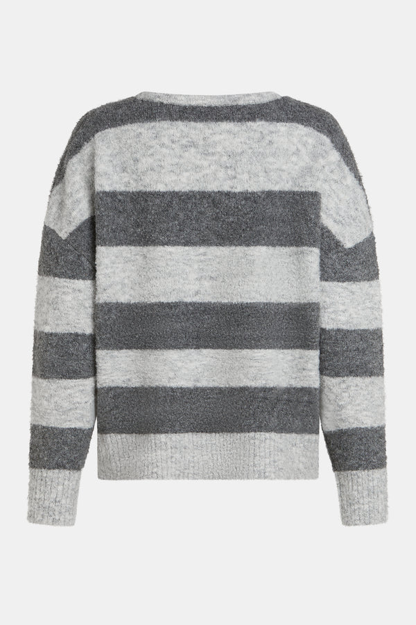 Penn & Ink JUMPER STRIPE (W25C297) LIGHT GREY - GREY