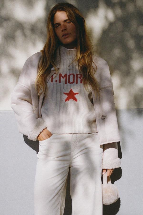 penn & ink JUMPER (W25B380LTD) ECRU - RED