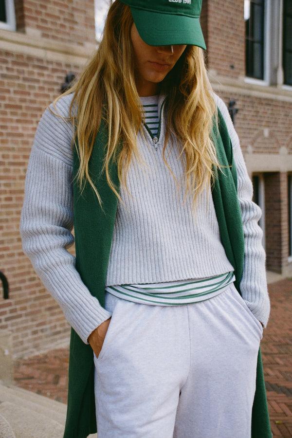 penn & ink JUMPER (W25B381LTD) GREY MELANGE - GREEN