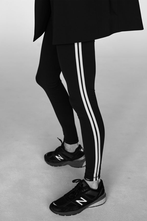 penn & ink LEGGING (MEMPHIS STRIPE) BLACK - SAND