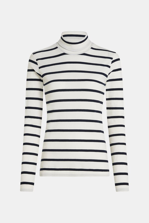 Penn & Ink LONGSLEEVE STRIPE (W25F1720-ST) ECRU - NAVY