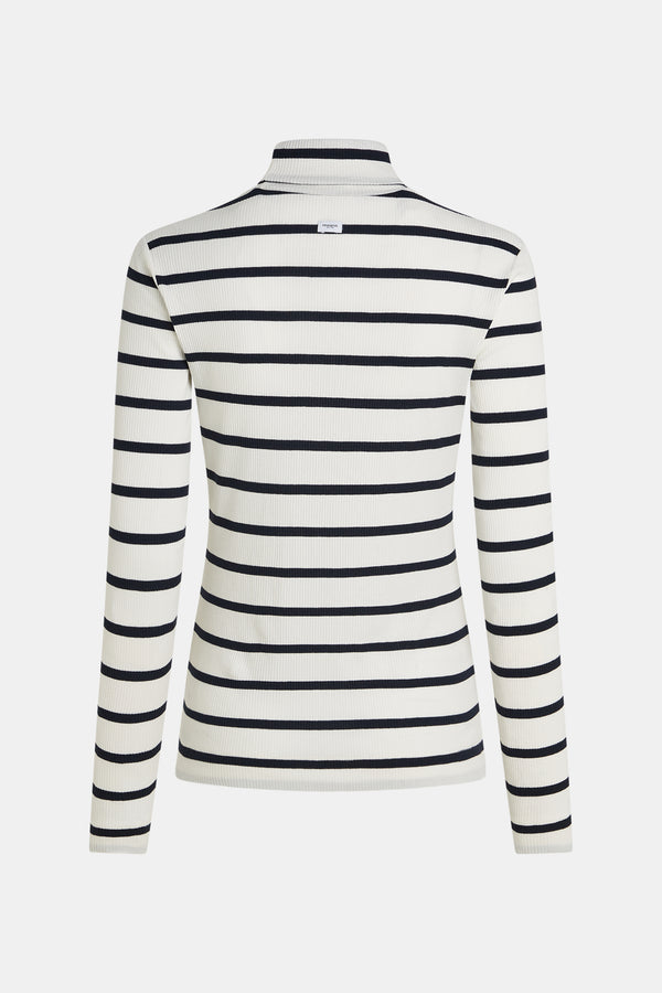 Penn & Ink LONGSLEEVE STRIPE (W25F1720-ST) ECRU - NAVY