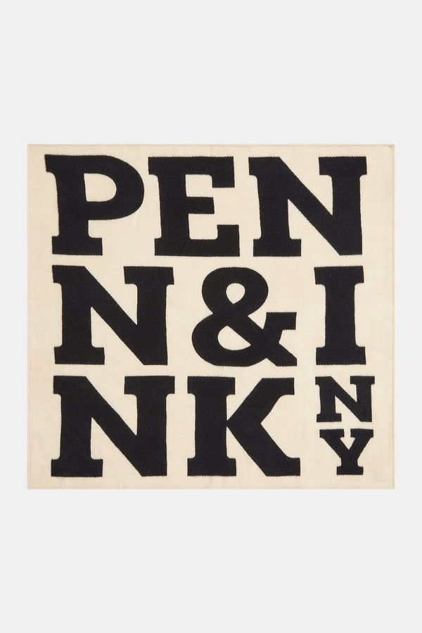 penn & ink SCARF PRINT (W25M113) ECRU - BLACK