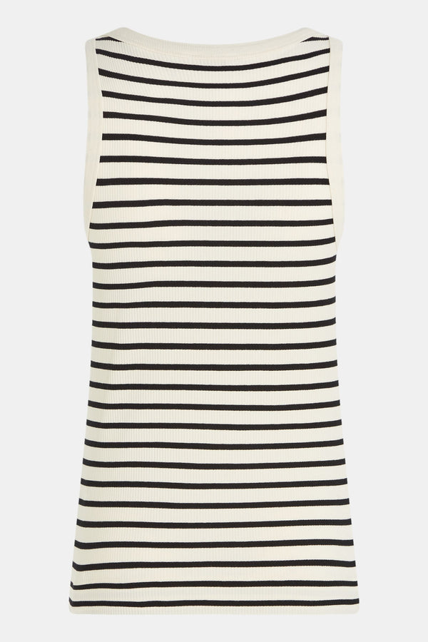Penn & Ink SINGLET STRIPE (KANSAS) ECRU - BLACK