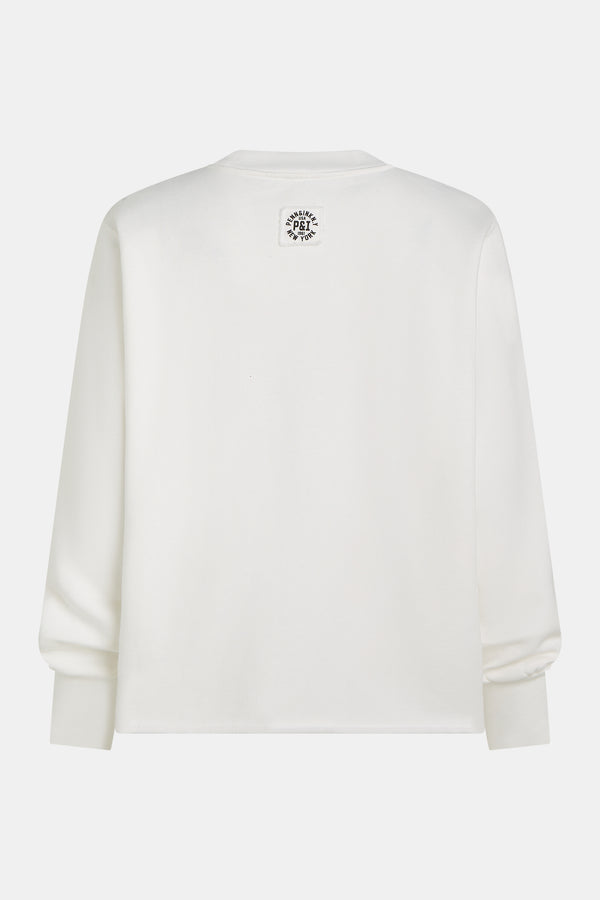 Penn & Ink SWEATER PRINT (W25F1700) ECRU - TOMATO