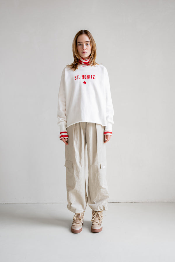 penn & ink SWEATER PRINT (W25F1700) ECRU - TOMATO