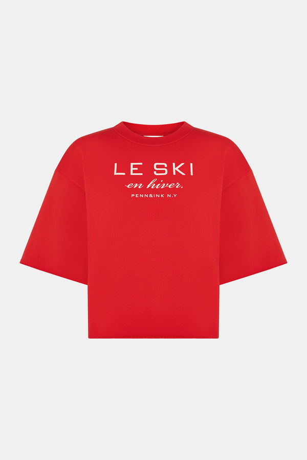 Penn & Ink SWEATER PRINT (W25F1702) TOMATO - ECRU