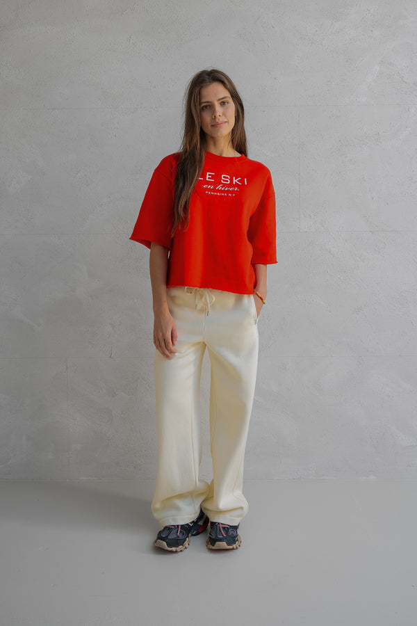 Penn & Ink SWEATER PRINT (W25F1702) TOMATO - ECRU