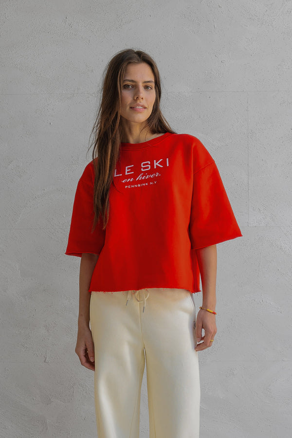 penn & ink SWEATER PRINT (W25F1702) TOMATO - ECRU