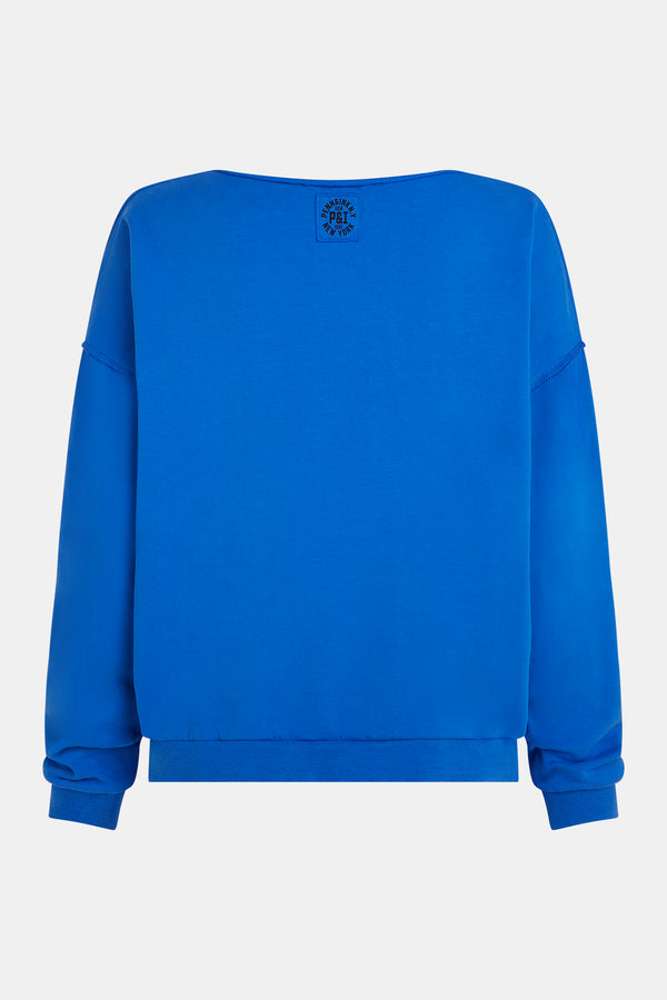 Penn & Ink SWEATER PRINT (W25F1703) ROYAL BLUE - BLACK