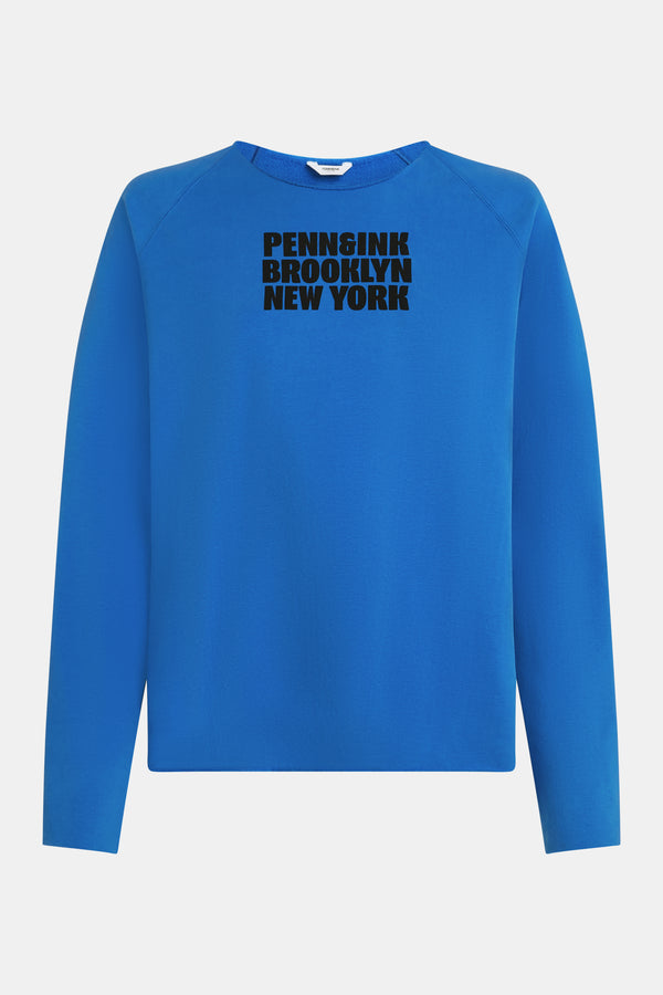 penn & ink SWEATER PRINT (W25F1704-X) ROYAL BLUE - BLACK