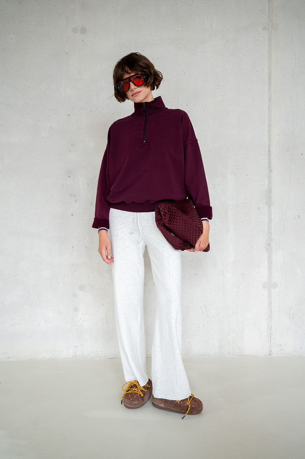 Penn & Ink SWEATER PRINT (W25F1764LTD) AUBERGINE - BLACK