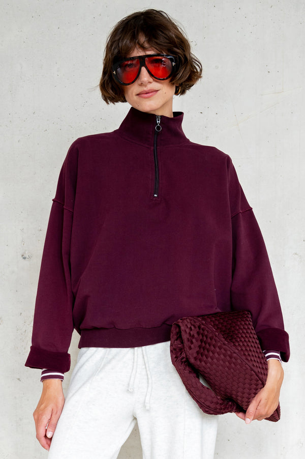 penn & ink SWEATER PRINT (W25F1764LTD) AUBERGINE - BLACK