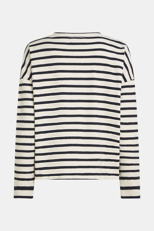 Penn & Ink SWEATER STRIPE (W25T1205) NAVY - ECRU
