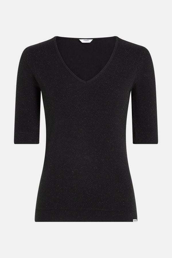 Penn & Ink T-SHIRT GLITTER (W25F1751LTD) BLACK