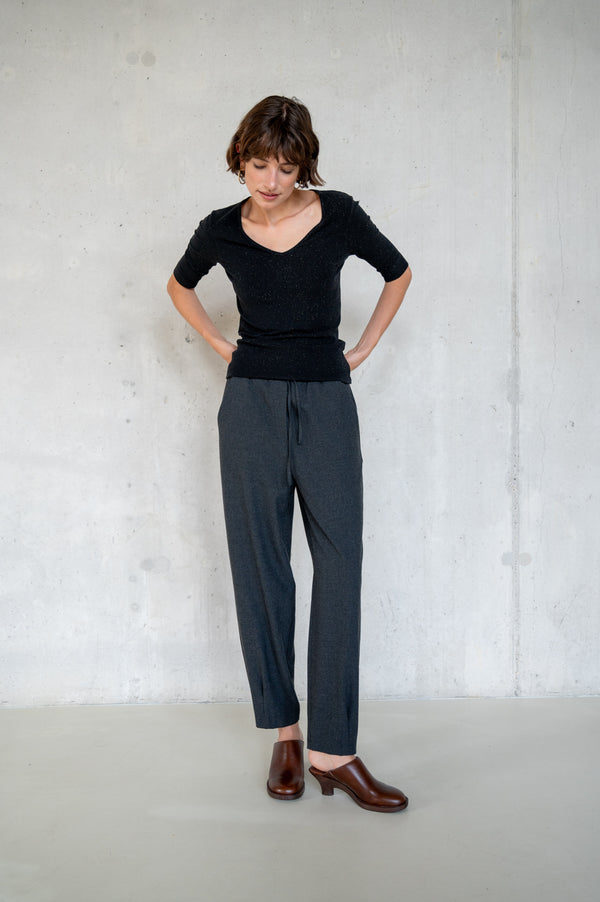 Penn & Ink T-SHIRT GLITTER (W25F1751LTD) BLACK