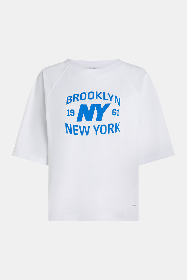 Penn & Ink T-SHIRT PRINT (W25F1746) WHITE - ROYAL BLUE