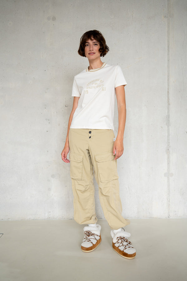 Penn & Ink T-SHIRT PRINT (W25F1768LTD) ECRU - SAND