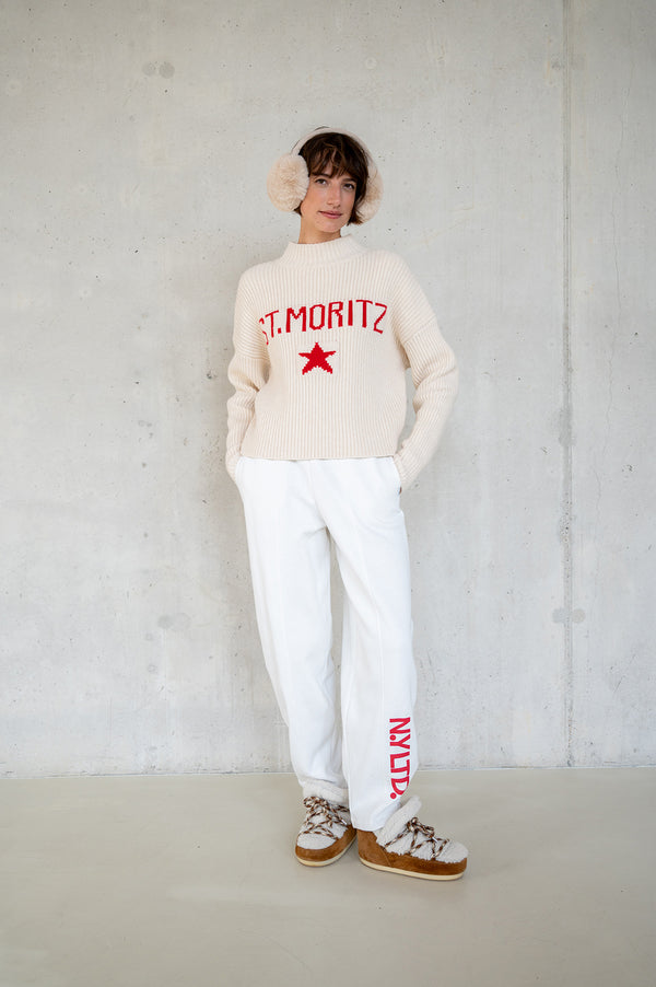 penn & ink TROUSERS PRINT (W25T1218LTD) MILK - RED