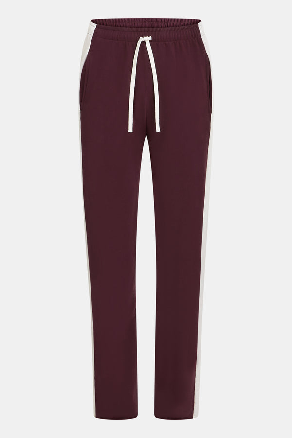 Penn & Ink TROUSERS STRIPE (W25F1706) AUBERGINE - ECRU