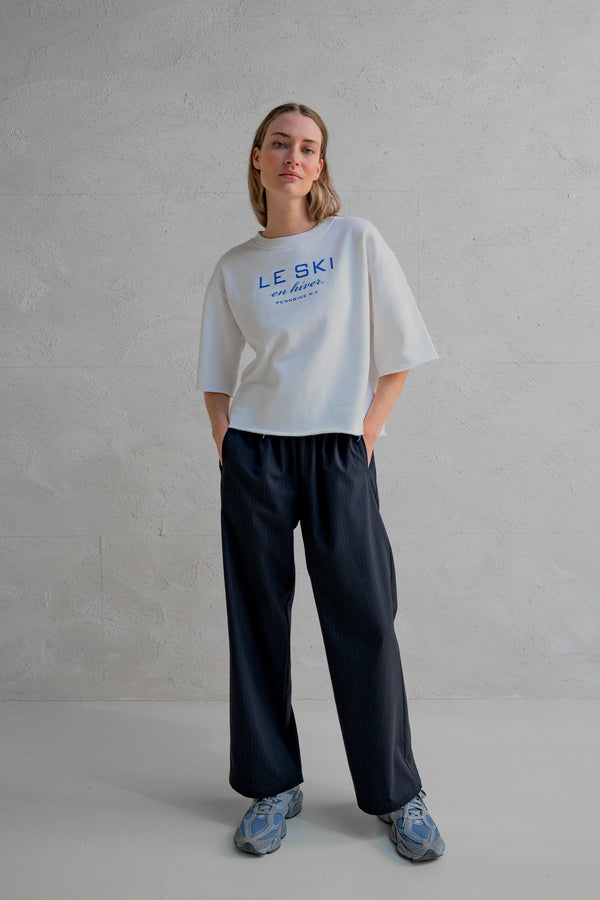 Penn & Ink TROUSERS (W25N1632) NAVY STRIPE