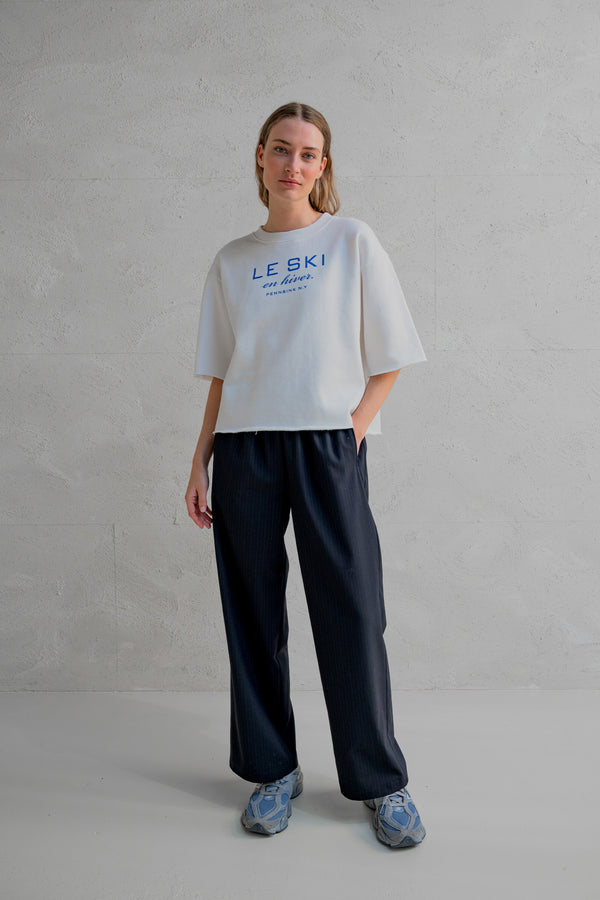 penn & ink TROUSERS (W25N1632) NAVY STRIPE