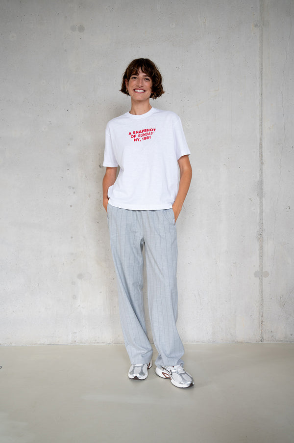 Penn & Ink TROUSERS (W25N1671LTD) LIGHT GREY STRIPE