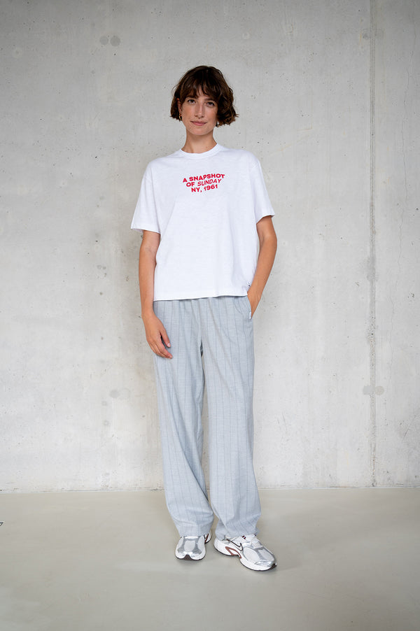 penn & ink TROUSERS (W25N1671LTD) LIGHT GREY STRIPE