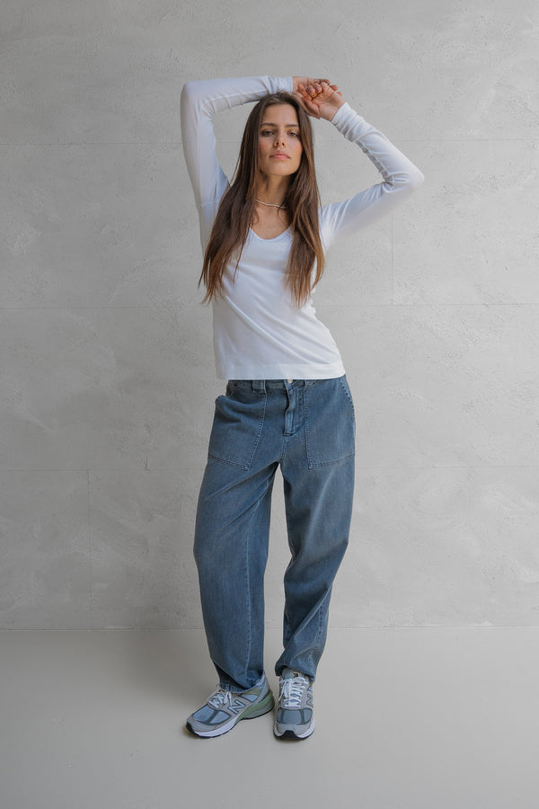 Penn & Ink TROUSERS (W25Z784) GREY JEANS