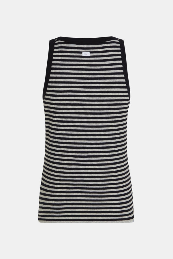 Penn & Ink SINGLET STRIPE MELANGE (W25F1718-STM) BLACK - GREY MELANGE