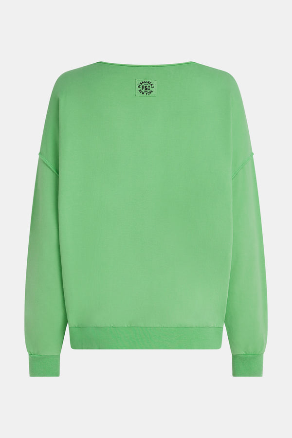 Penn & Ink SWEATER PRINT (W25F1703-X) VIBRANT GREEN - BLACK