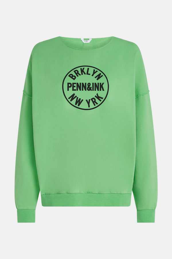 penn & ink SWEATER PRINT (W25F1703-X) VIBRANT GREEN - BLACK