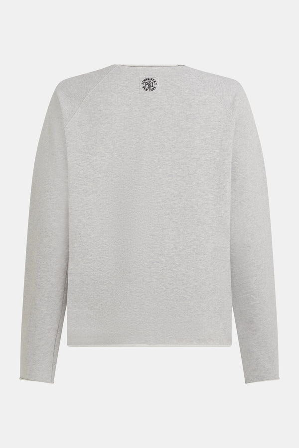 Penn & Ink SWEATER PRINT (W25F1704-X) GREY MELANGE - BLACK