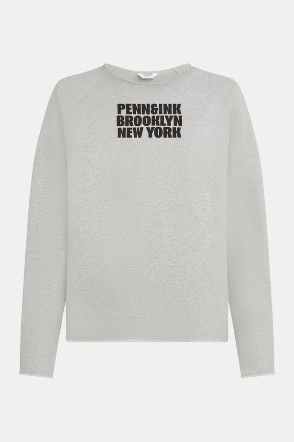 penn & ink SWEATER PRINT (W25F1704-X) GREY MELANGE - BLACK