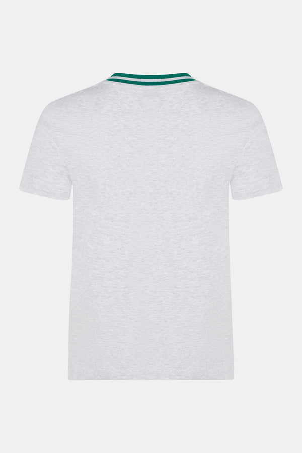 Penn & Ink T-SHIRT PRINT (W25F1768LTD) GREY MELANGE - GREEN