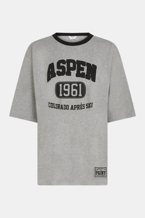 Penn & Ink T-SHIRT PRINT (W25F1769LTD) GREY MELANGE - BLACK