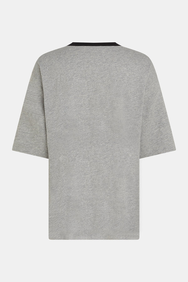 Penn & Ink T-SHIRT PRINT (W25F1769LTD) GREY MELANGE - BLACK