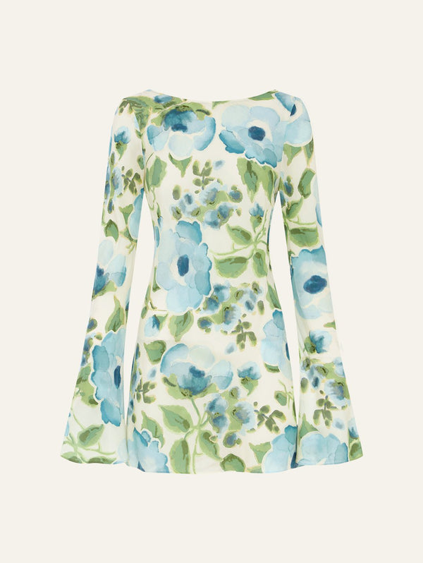 peony swimwear Memento Long Sleeve Mini Dress Isles