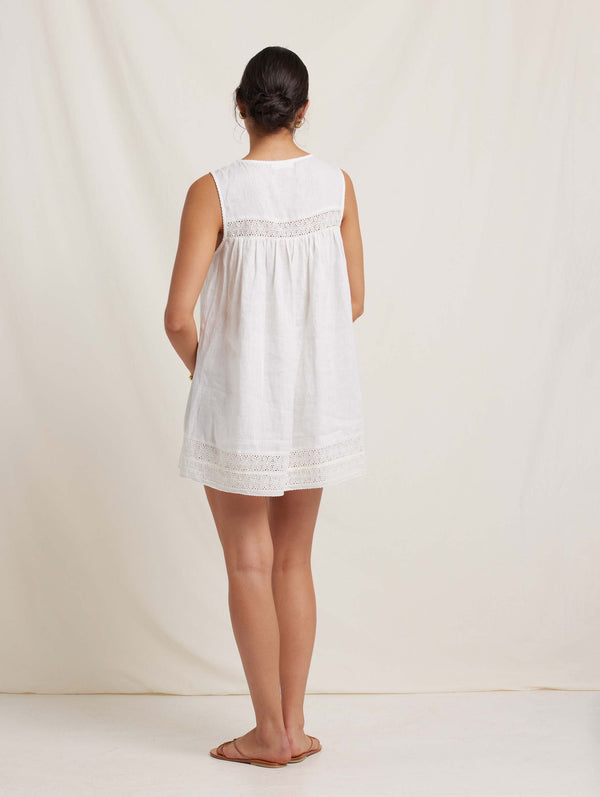 Peony Swimwear Broderie Babydoll Dress Gardenia