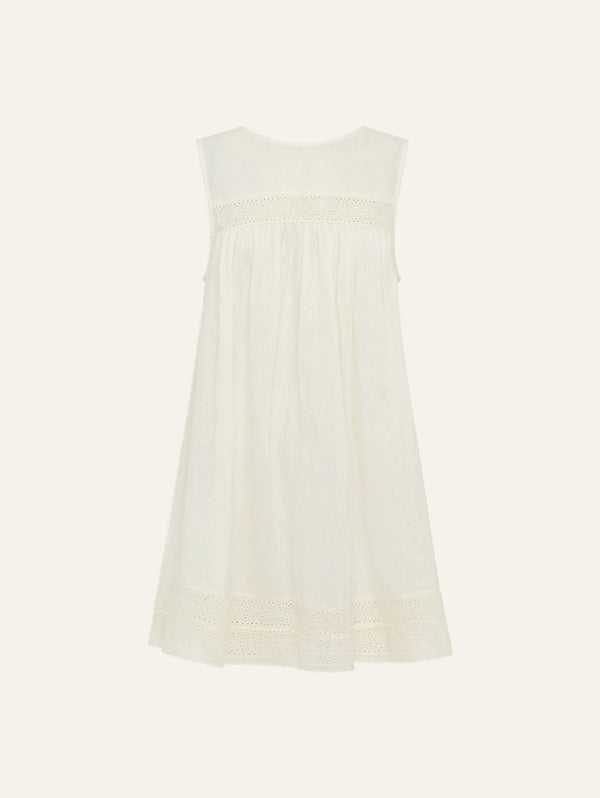 peony swimwear Broderie Babydoll Dress Gardenia