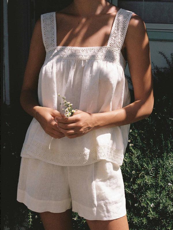 Peony Swimwear Broderie Cami Gardenia