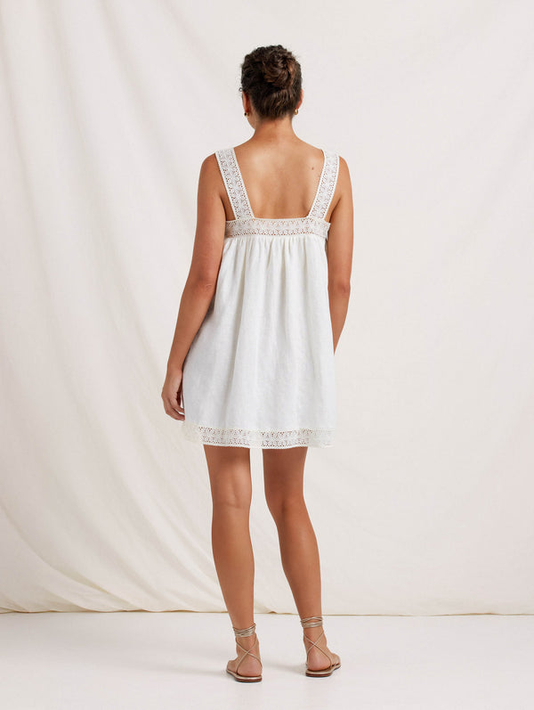 Peony Swimwear Broderie Mini Dress Gardenia