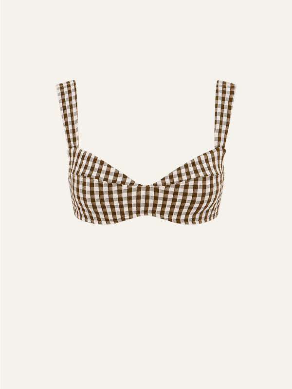 peony swimwear Essential Crop Toffee