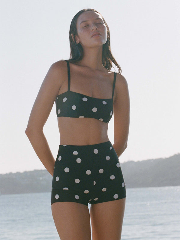 Peony Swimwear Keepsake Crop Macaroon