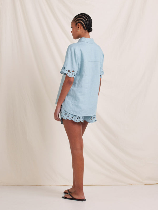 Peony Swimwear Memoir Shirt Dusty Blue