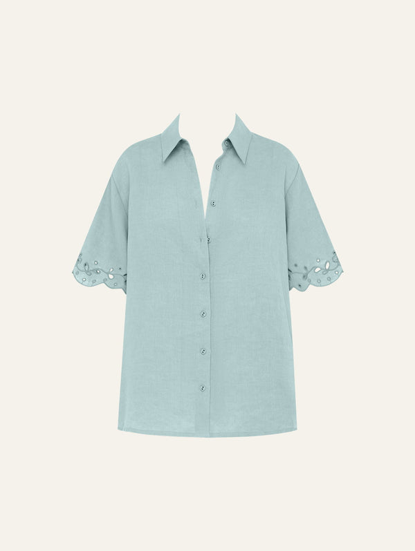peony swimwear Memoir Shirt Dusty Blue