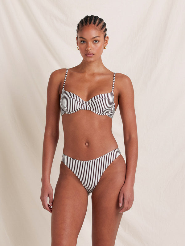 Peony Swimwear Piped Vacation Balconette Cocoa