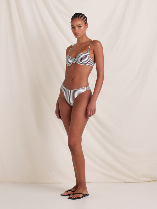 Peony Swimwear Piped Vacation Balconette Cocoa
