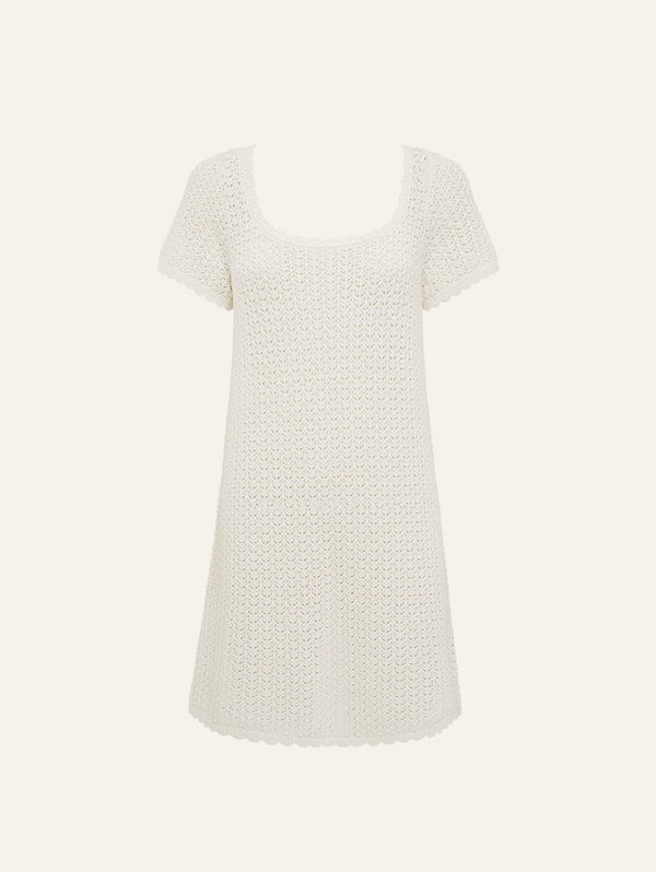 peony swimwear Pointelle Jane Mini Dress Seashell